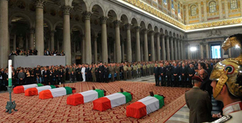  Roma, Basilica di San Paolo fuori le Mura. Esequie solenni dei sei militari uccisi in Afghanistan (21/09/2009) 